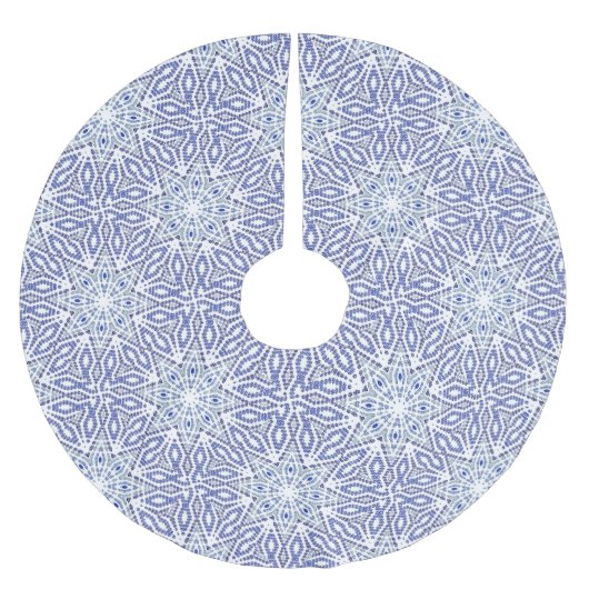 kerstboomrok Blauw Star-patroon Kerstboom Rok (Voorkant)