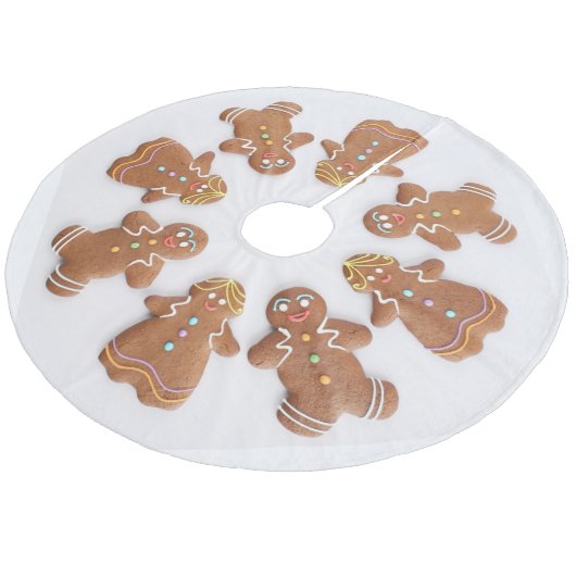 Kerstboomrok / gemberbrood Man krans Fleece Kerstboom Rok (Gekanteld)