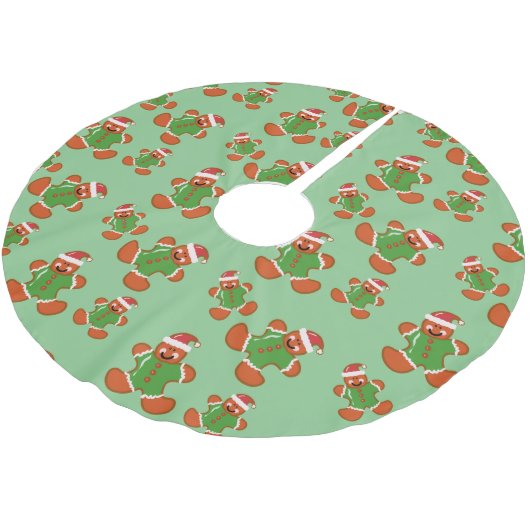 kerstboomrok Gingerbrood Mannen op Psetkg Kerstboom Rok (Gekanteld)