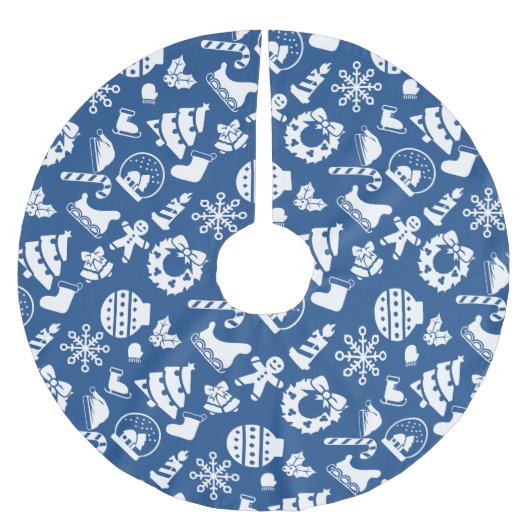 Kerstboomrokken - Blauwe kerstDesign Kerstboom Rok (Voorkant)