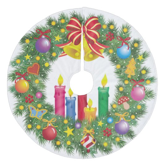 Kerstboomrokken Fleece Kerstboom Rok (Voorkant)