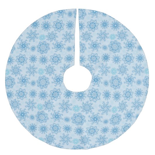 kerstboomrokken met blauwe sneeuwvlokken kerstboom rok (Voorkant)