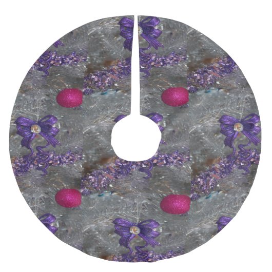 kerstboomrokken Paarse bogen roze versiering Kerstboom Rok (Voorkant)