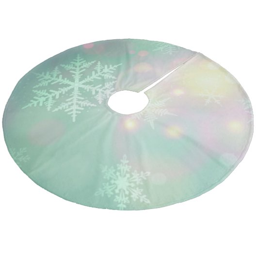 kerstboomrokken/pasta's met gekleurde sneeuwvlokke fleece kerstboom rok (Gekanteld)