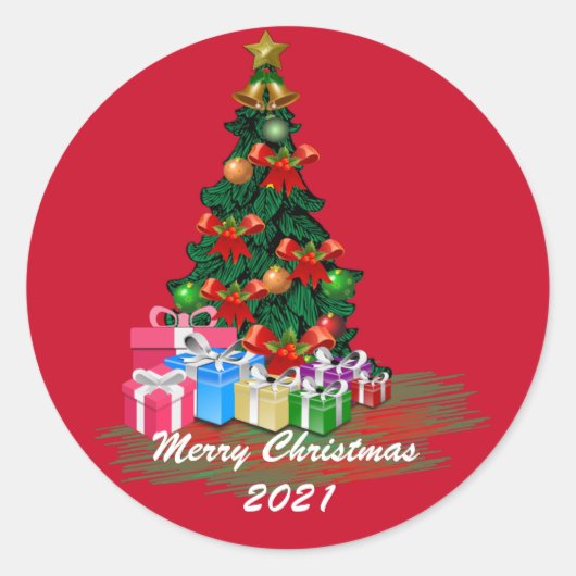 kerstboomronddraaister ronde sticker (Voorkant)