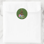 kerstboomronddraaister ronde sticker (Tas)