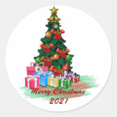 kerstboomronddraaister ronde sticker (Voorkant)