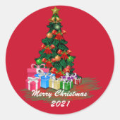 kerstboomronddraaister ronde sticker (Voorkant)