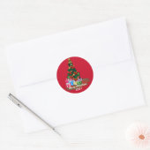 kerstboomronddraaister ronde sticker (Envelop)