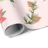 kerstboomroze bessen deerpapier cadeaupapier (Rol Hoek)