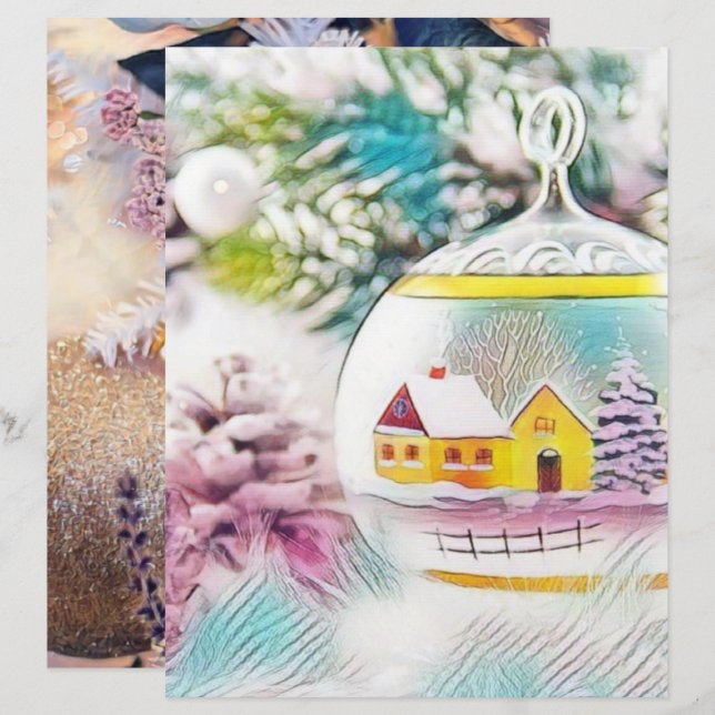  kerstboomroze decoraties (Voorkant / Achterkant)