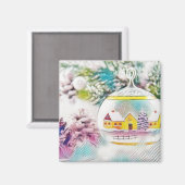  kerstboomroze decoraties magneet (Voorkant / Achterkant)