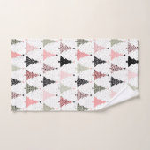 Kerstboomroze en groen met witte achtergrond bad handdoek (Handdoek)