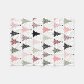 Kerstboomroze en groen met witte achtergrond fleece deken (Voorkant (Horizontaal))