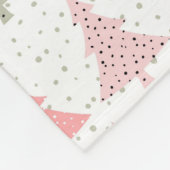 Kerstboomroze en groen met witte achtergrond fleece deken (Hoek)
