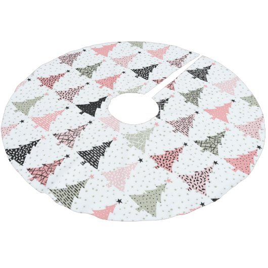 Kerstboomroze en groen met witte achtergrond kerstboom rok (Gekanteld)