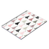 Kerstboomroze en groen met witte achtergrond notitieboek (Linkerzijde)