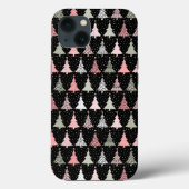 kerstboomroze en groen met zwarte achtergrond Case-Mate iPhone case (Achterkant)