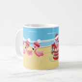 kerstboomroze flamingo Santa Koffiemok (Voorkant links)
