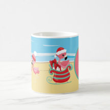 kerstboomroze flamingo Santa