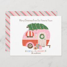 kerstboomroze  Retro Camper Monogram