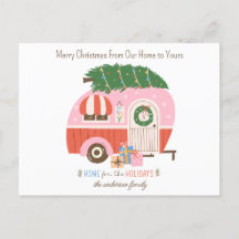 kerstboomroze  Retro Camper Monogram