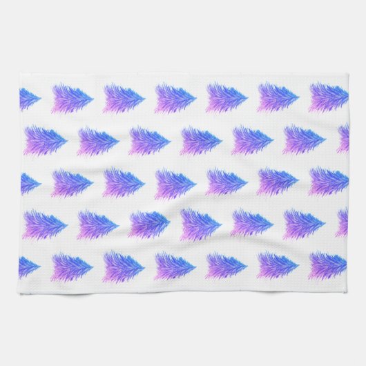 kerstboomroze Waterverf feestdag Theedoek (Horizontaal)