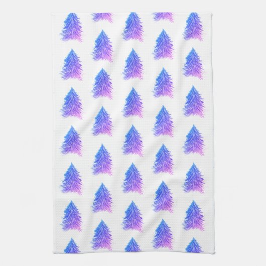 kerstboomroze Waterverf feestdag Theedoek (Verticaal)