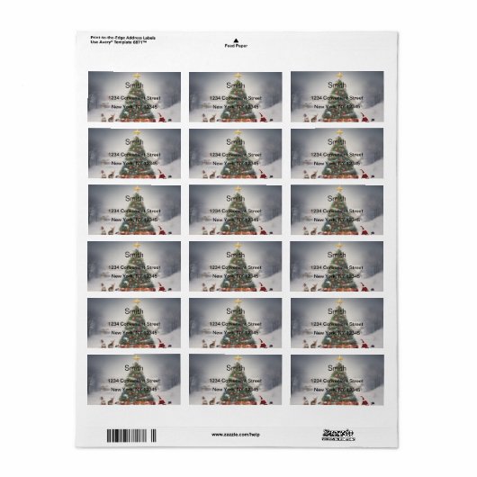kerstboomruitplaatje etiket (Full Sheet)