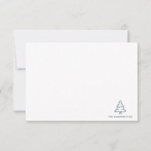 Kerstboomschets Vakantie Eenvoudig Aangepast Bedankkaart