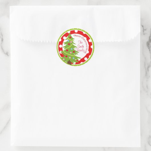 Kerstboomscheurtjes Ronde Sticker (Tas)