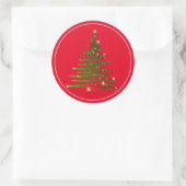 Kerstboomscheurtjes Ronde Sticker (Tas)