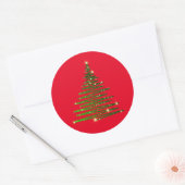 Kerstboomscheurtjes Ronde Sticker (Envelop)