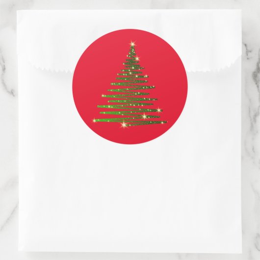 Kerstboomscheurtjes Ronde Sticker (Tas)