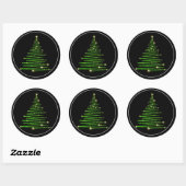 Kerstboomscheurtjes Ronde Sticker (Vel)
