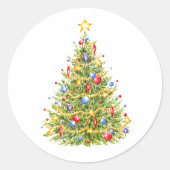 Kerstboomscheurtjes Ronde Sticker (Voorkant)