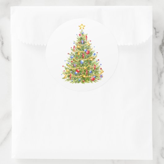 Kerstboomscheurtjes Ronde Sticker (Tas)