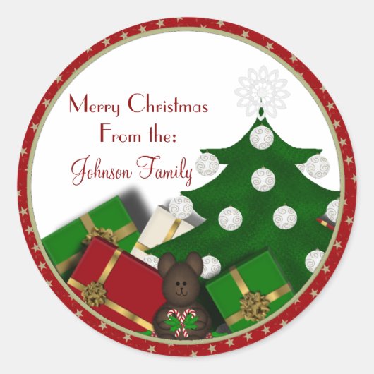 Kerstboomscheurtjes Ronde Sticker (Voorkant)
