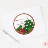 Kerstboomscheurtjes Ronde Sticker (Envelop)