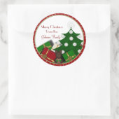 Kerstboomscheurtjes Ronde Sticker (Tas)