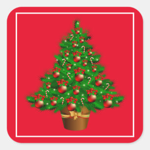 Kerstboomscheurtjes Vierkante Sticker