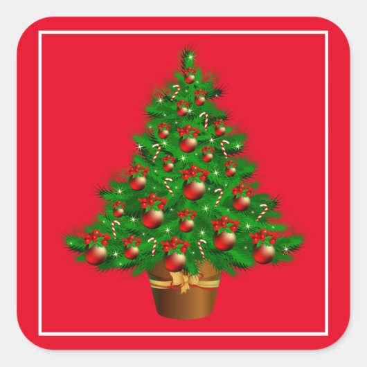 Kerstboomscheurtjes Vierkante Sticker (Voorkant)