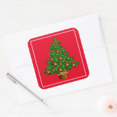 Kerstboomscheurtjes Vierkante Sticker (Envelop)