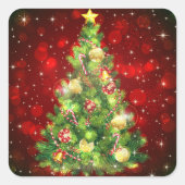 Kerstboomscheurtjes Vierkante Sticker (Voorkant)