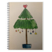 kerstboomschilderfoto Waterverf Notitieboek (Voorkant)