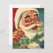  kerstboomschildering met kerstretro feestdagenkaart (Voorkant / Achterkant)