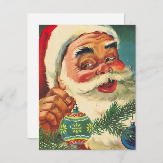  kerstboomschildering met kerstretro feestdagenkaart (Voorkant / Achterkant)