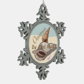 kerstboomschilders Pewter Snowflake Ornament (Links)