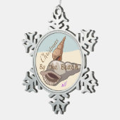 kerstboomschilders Pewter Snowflake Ornament (Rechts)