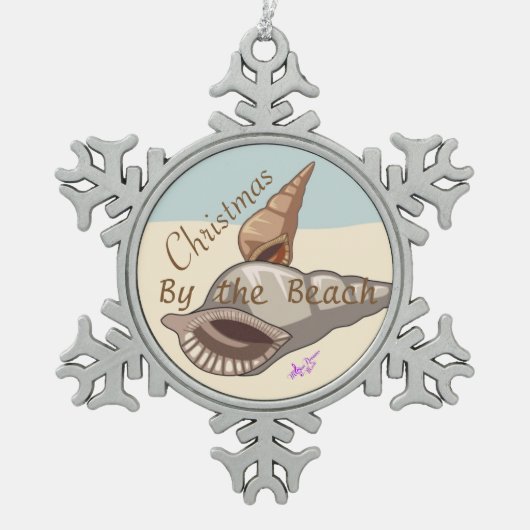 kerstboomschilders Pewter Snowflake Ornament (Voorkant)